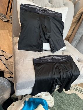 Calvin Klein Black Men's Boxer Briefs - Logo Waistband, 2-Pack Look